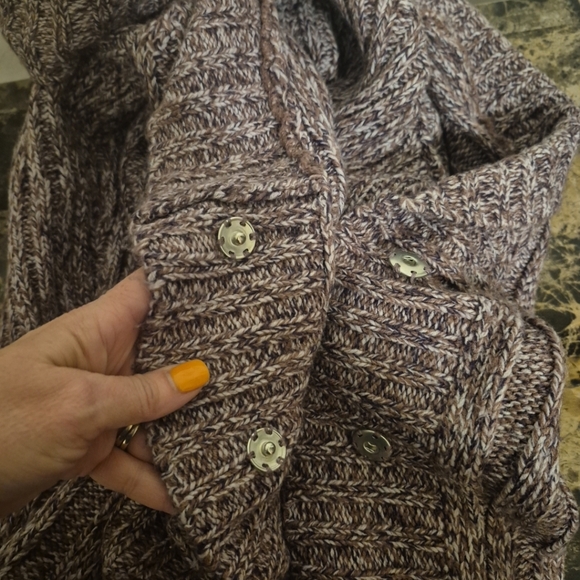 Croft & Barrow Women's Marled Purple Cardigan - Picture 4 of 4